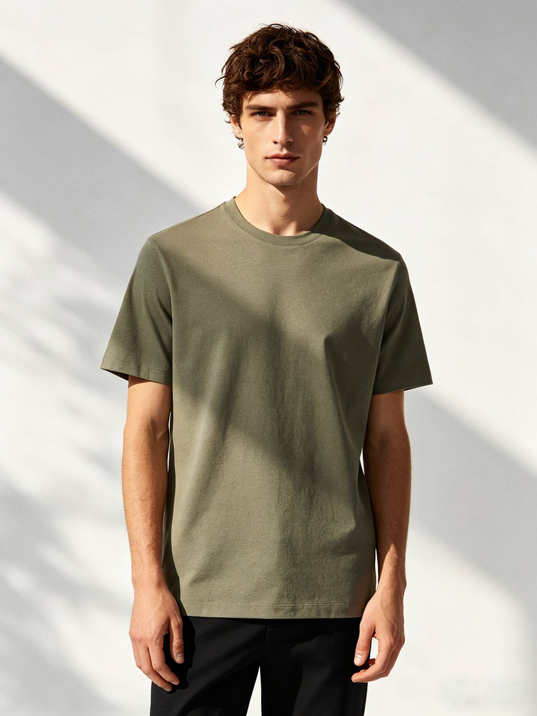 180G Couples Undershirts,Short Sleeve Crew T-Shirts