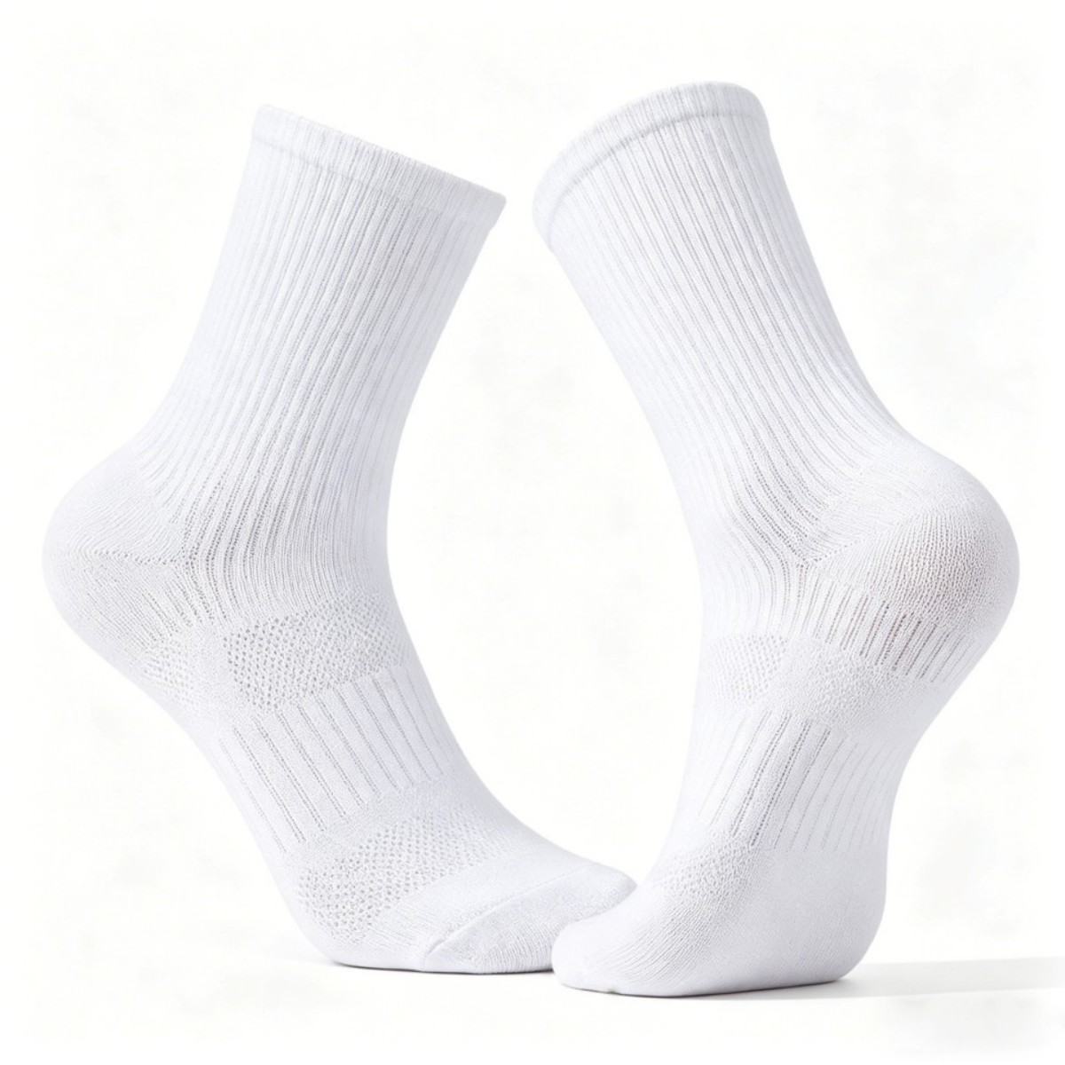 6 Pack Classic Plain White Casual Cotton Socks - Image 4