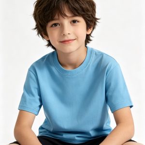Kids 180G Tag-Free Undershirts, Moisture Wicking Soft Breathable Basic Crew Neck Short Sleeve T-Shirts for Boys & Girls