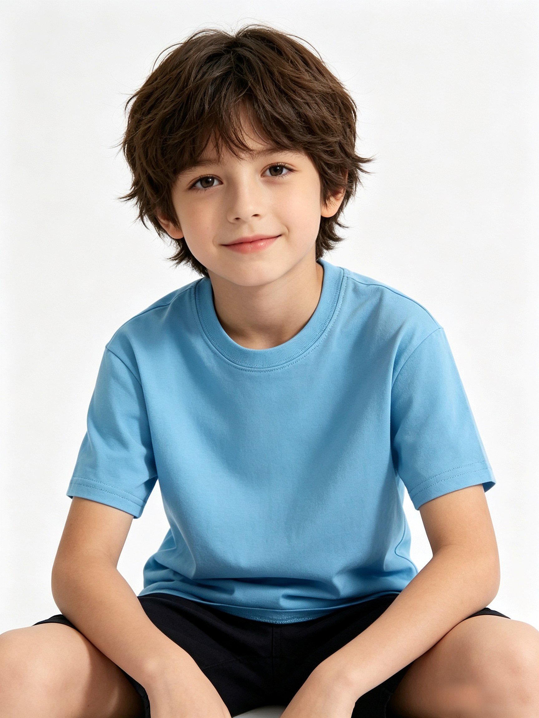 Kids 180G Tag-Free Undershirts, Moisture Wicking Soft Breathable Basic Crew Neck Short Sleeve T-Shirts for Boys & Girls