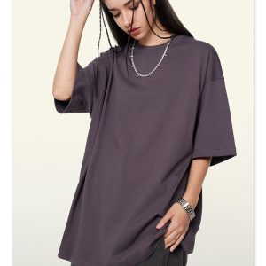 345G Heavyweight Cotton T-Shirt, Unisex Oversized Short Sleeve Top