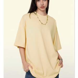 345G Heavyweight Cotton T-Shirt, Unisex Oversized Short Sleeve Top