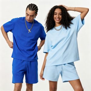 305G Men's Heavyweight Short Sleeve T-Shirt, Solid Color Loose Fit Crew Neck Tee