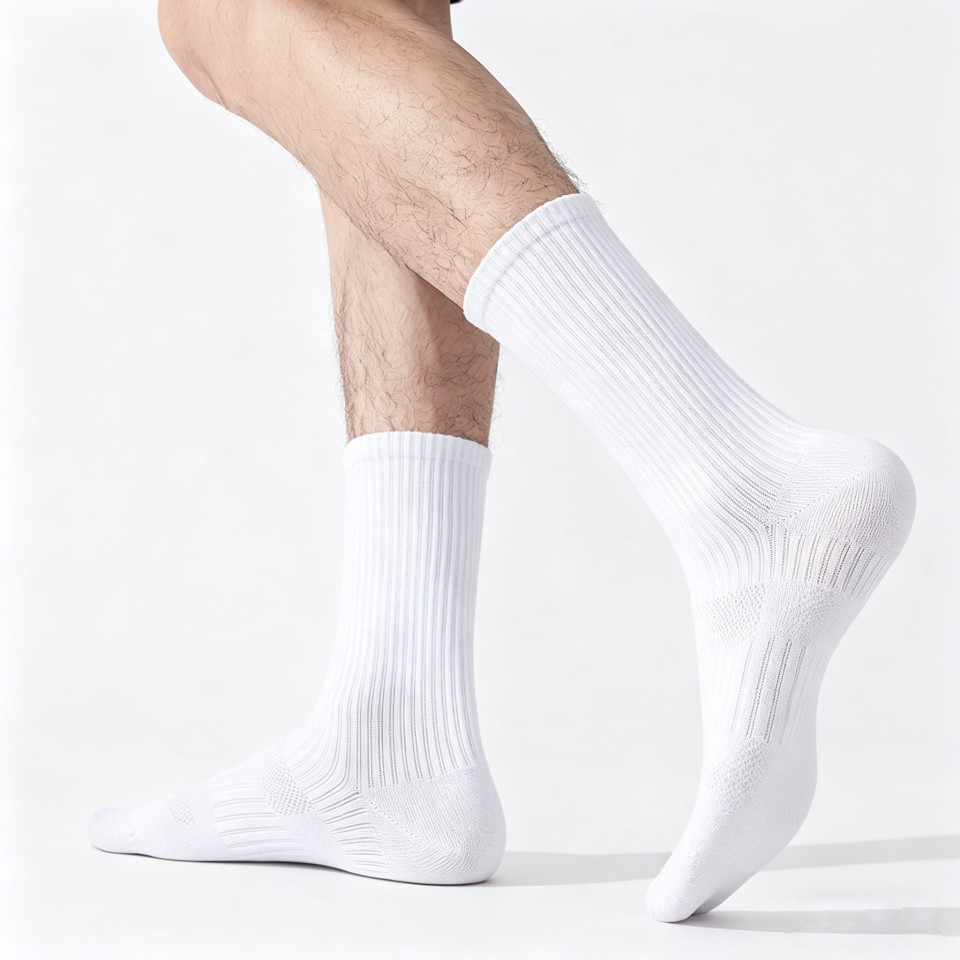6 Pack Classic White Casual Cotton Socks - Image 4