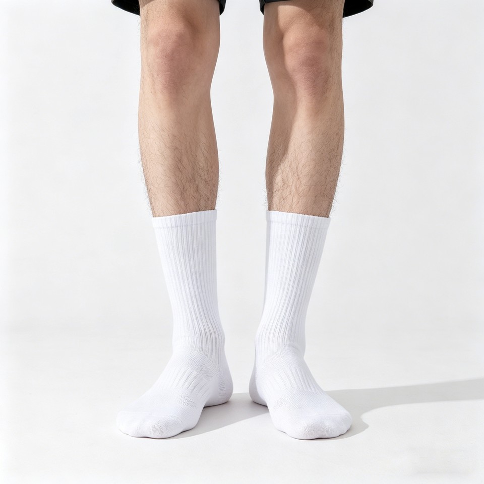 6 Pack Classic White Casual Cotton Socks - Image 3