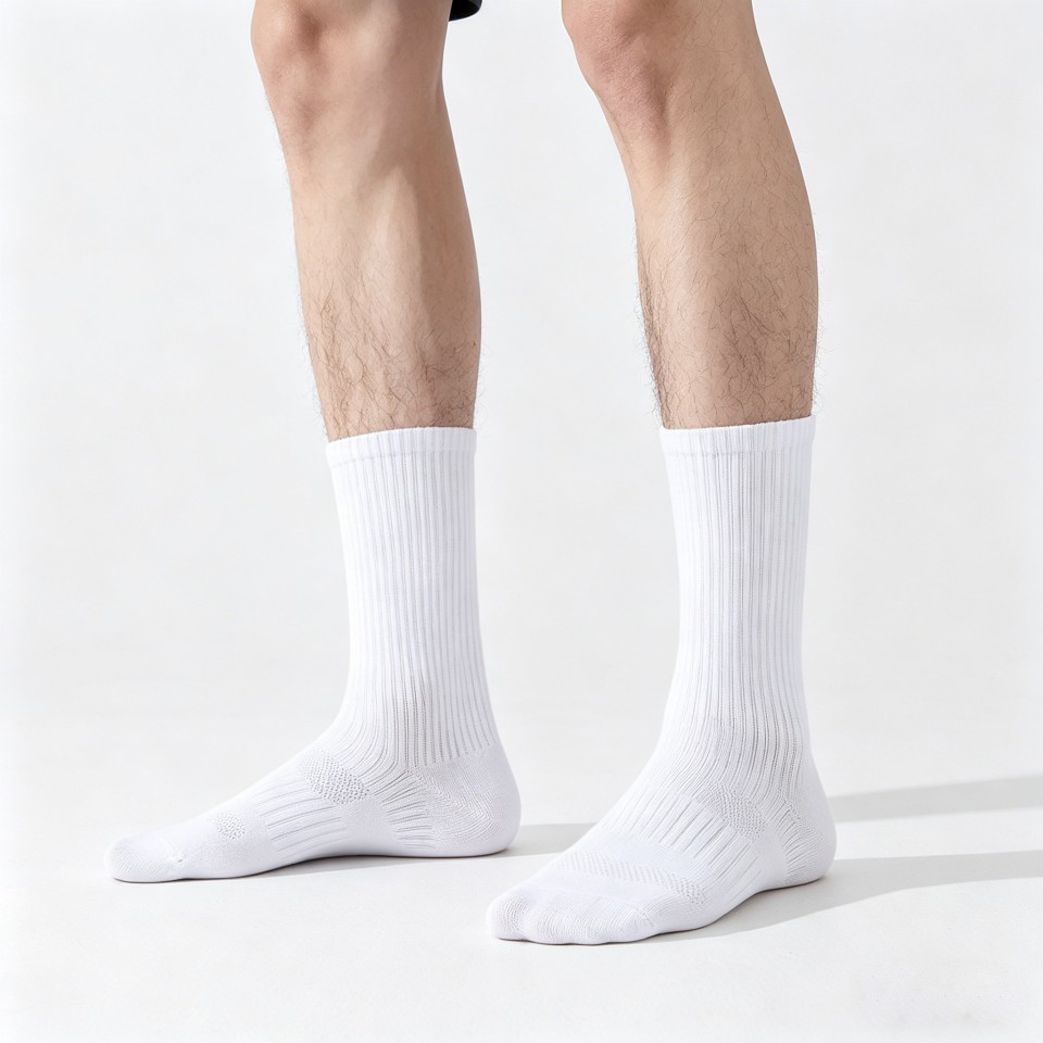 6 Pack Classic White Casual Cotton Socks - Image 5