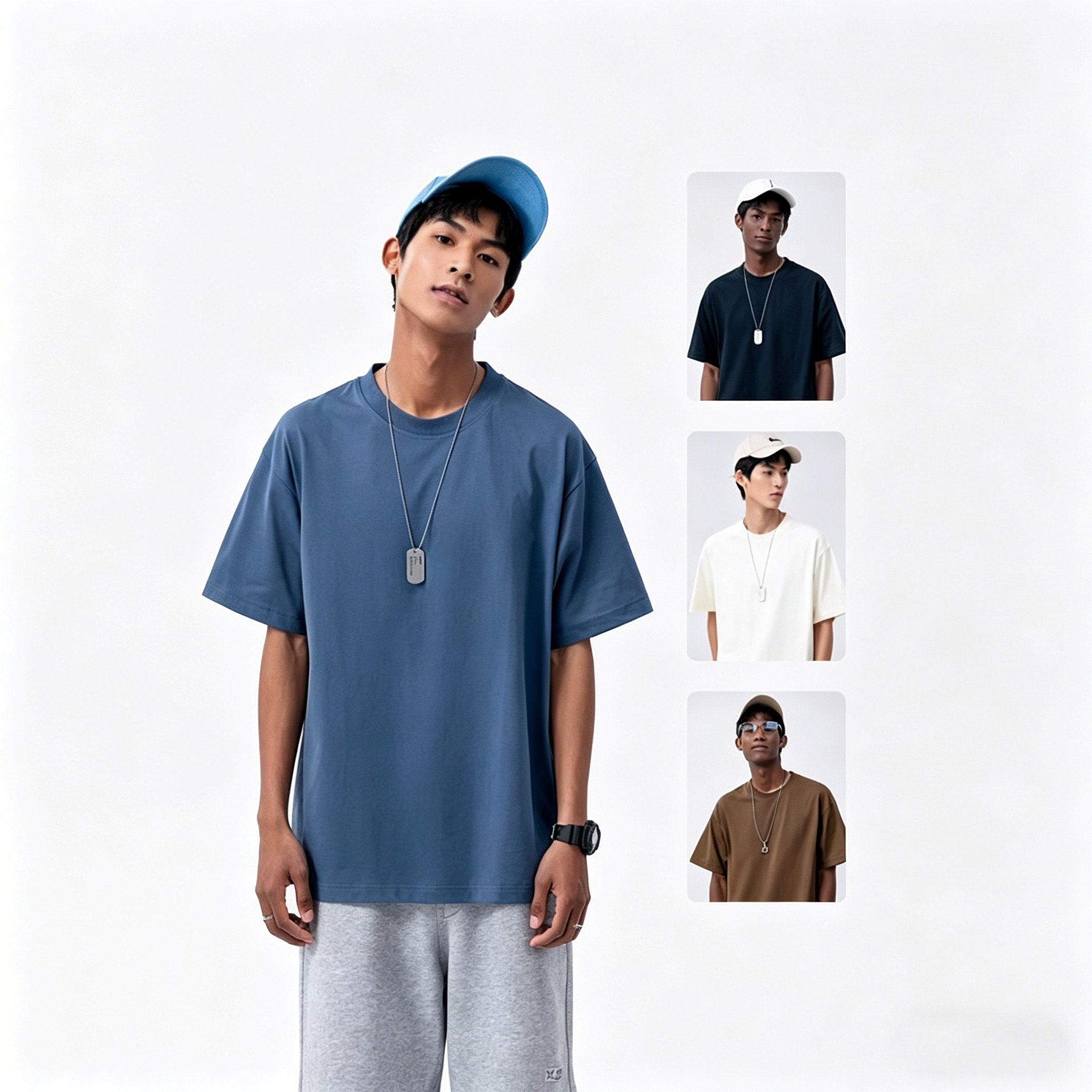 240G couples Drop Shoulder Oversize Tee Shirt