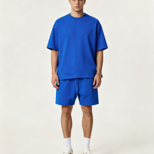 Men's 305GSM Heavyweight Loose Casual Sweat Shorts, Elastic Waist Athletic Knee Length Workout Shorts