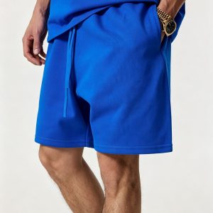 Men's 305GSM Heavyweight Loose Casual Sweat Shorts, Elastic Waist Athletic Knee Length Workout Shorts