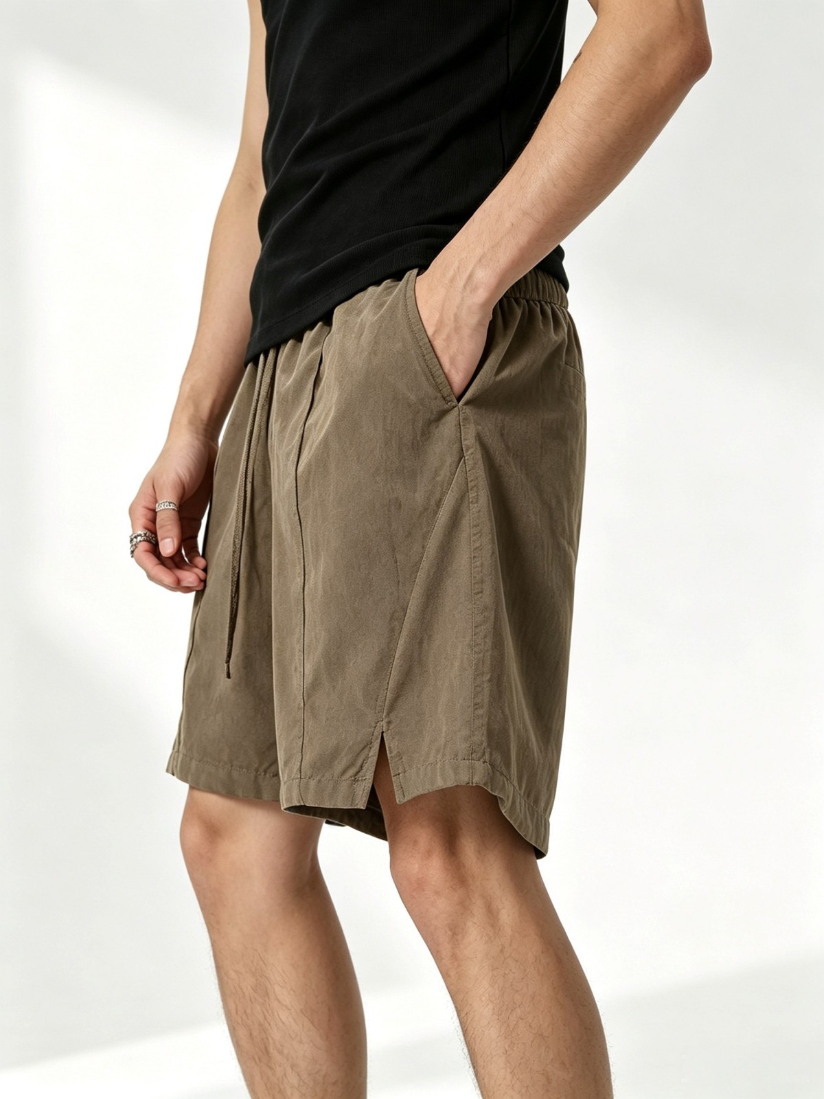 Men’s Polyester Quick‑Dry Beach Shorts, Lightweight Waterproof Casual Athletic Summer Shorts