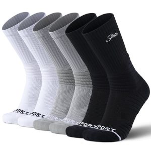 Embroidered Crew‑Length Elite Basketball Socks