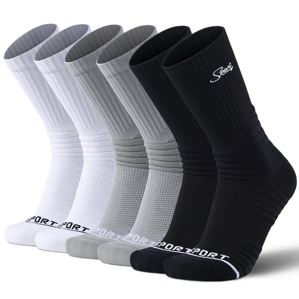 Embroidered Crew‑Length Elite Basketball Socks