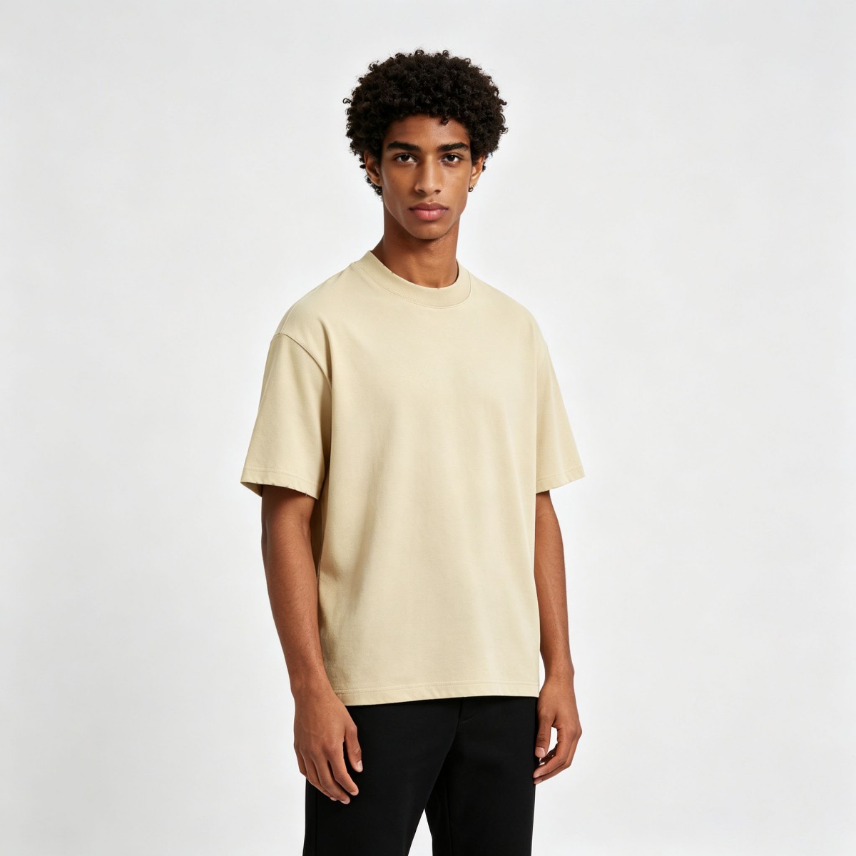 260G Drop Shoulder Distressed Cut Slit Vintage T-Shirt For Men