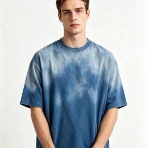 250G Spray Stone Washed Gradient Oversized Cotton Tee