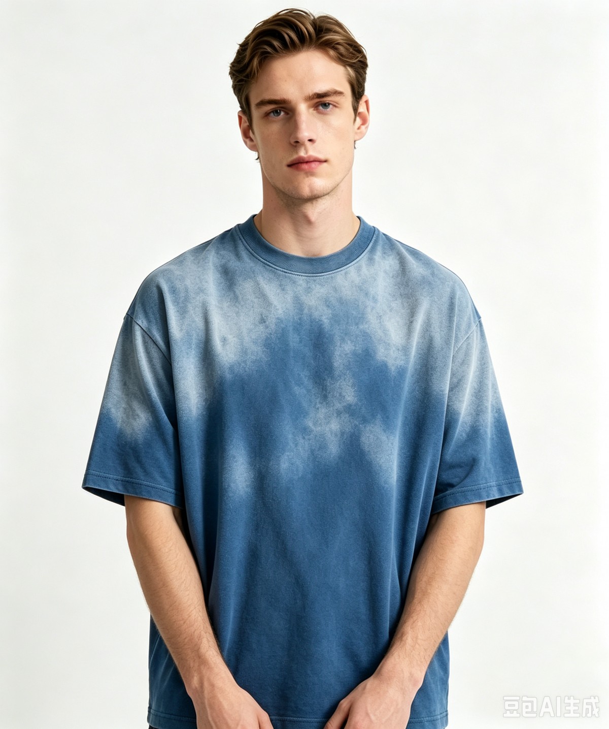 250G Spray Stone Washed Gradient Oversized Cotton Tee