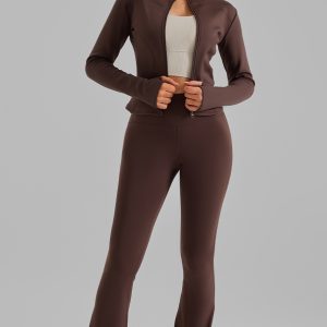 Peach Butt Flare Yoga Pants, High-Waisted Naked Feeling Stretchy Tight Slim-Fit Workout Leggings