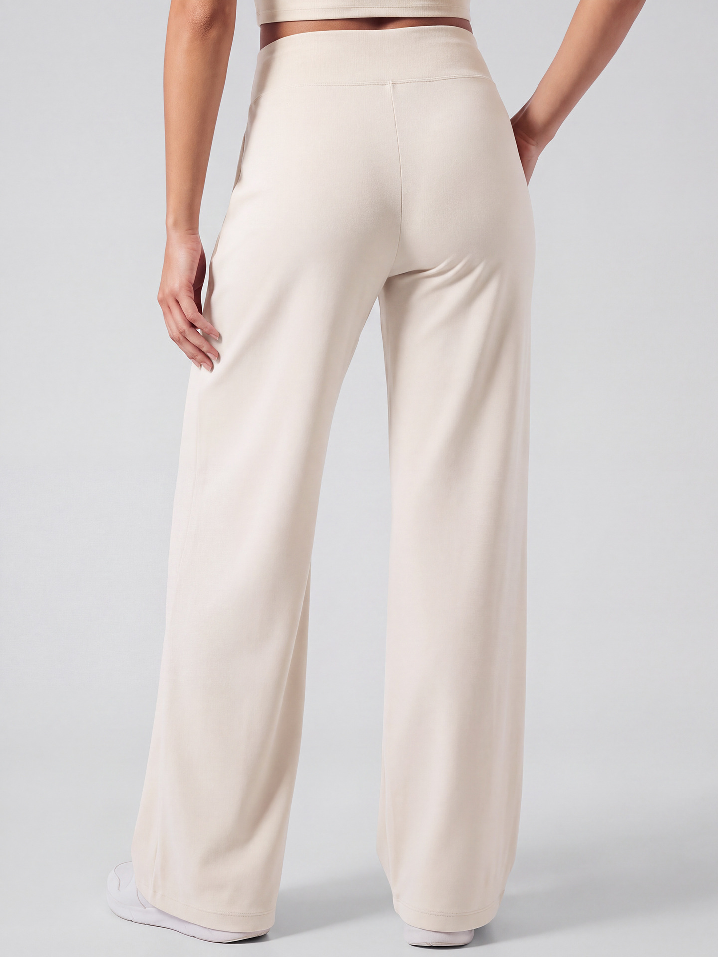Women's High-Waisted Drawstring Wide-Leg Yoga Pants, Loose, Draping, Figure-Flattering Athletic Long Pants - Image 3