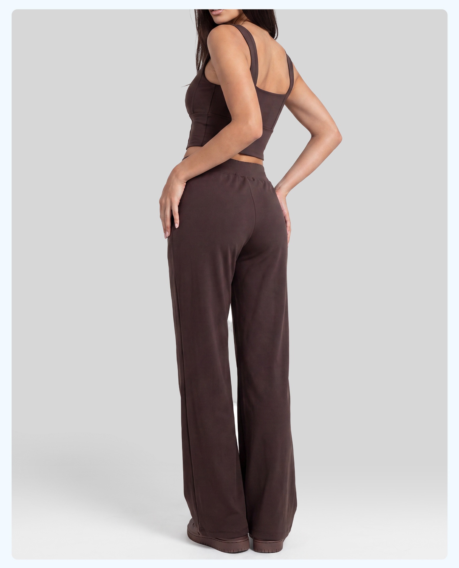 Women's High-Waisted Drawstring Wide-Leg Yoga Pants, Loose, Draping, Figure-Flattering Athletic Long Pants - Image 4
