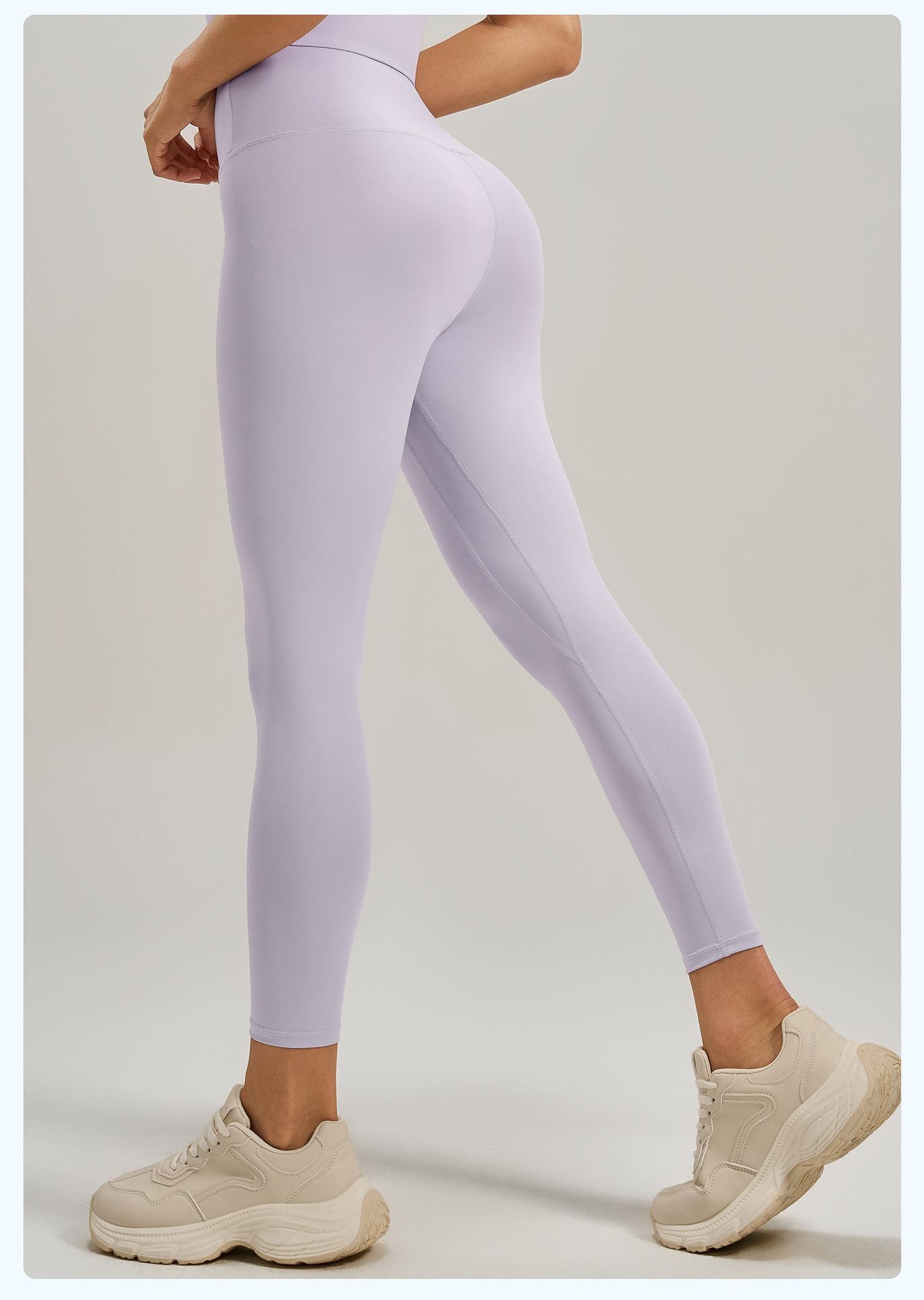 High Waist Butt Lifting Naked Feeling Yoga Leggings, High Elastic Tight Slim Fit Gym Fitness Workout Long Pants - Image 2