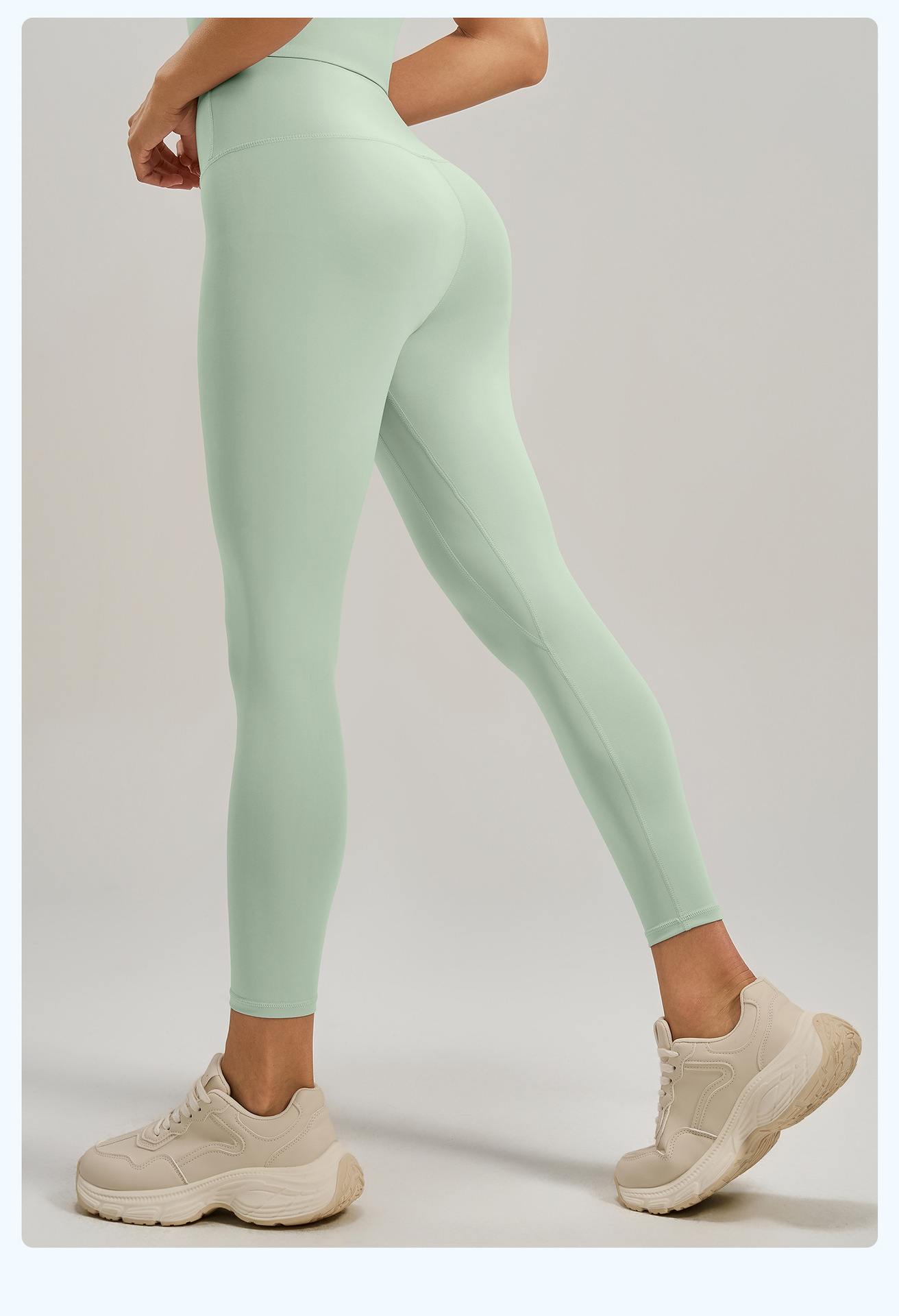 High Waist Butt Lifting Naked Feeling Yoga Leggings, High Elastic Tight Slim Fit Gym Fitness Workout Long Pants