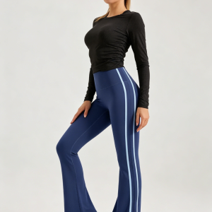 Women Striped Flare Yoga Pants
