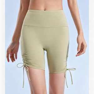 High Waist Butt-Lifting 5 Inch Yoga Shorts, Drawstring Tight Workout Sports Fitness Shorts