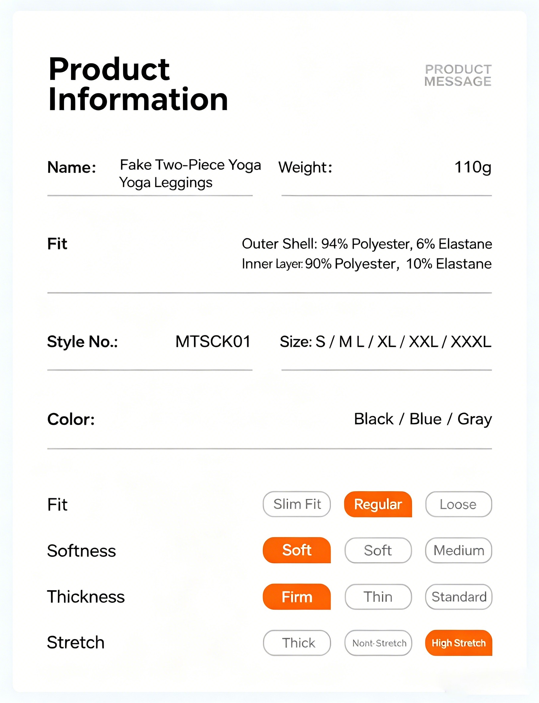 Butt Lifting Fake Two-Piece Pocket Yoga Leggings, Tight Sports Gym Running Pants - Image 9