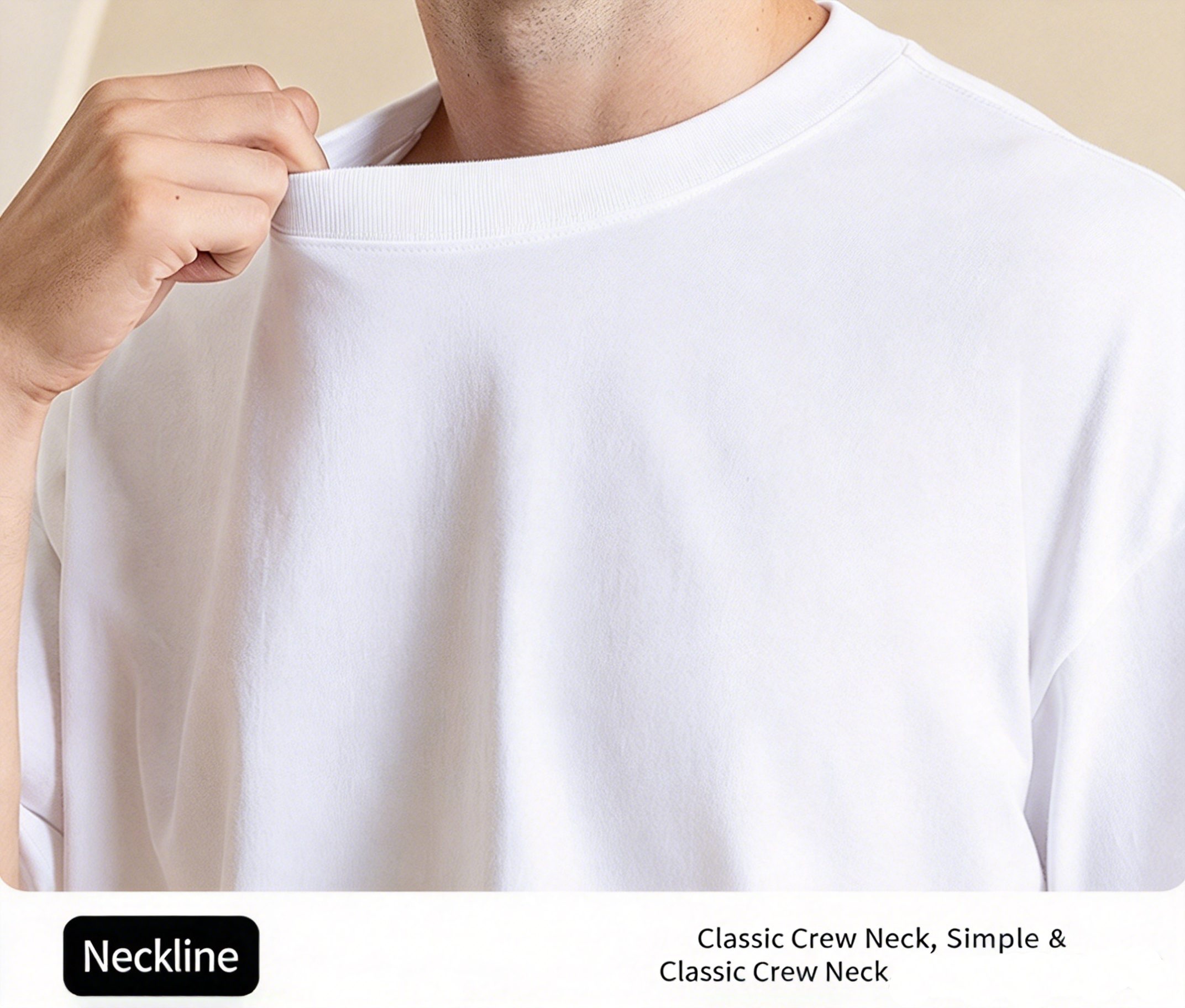 305G Heavyweight T-Shirt Men's Pure Cotton Trendy Brand Solid Color Short Sleeve - Image 4